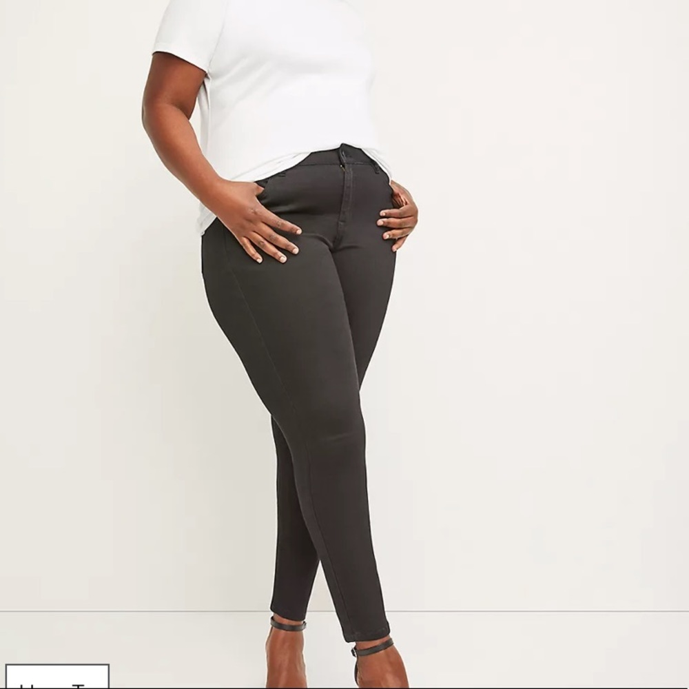 Lane Bryant Signature Fit Skinny Jean Black High Rise Sz 28